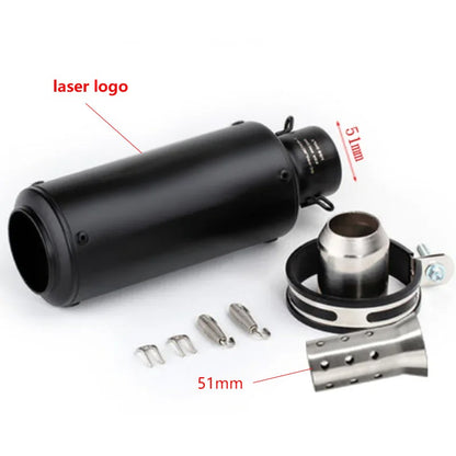 motorcycle exhaust inox muffler carbon fiber exhaust Universal 51/60mm with DB Killer for z900 R3 R25 MT07 MT09 R1 Z400 Z650