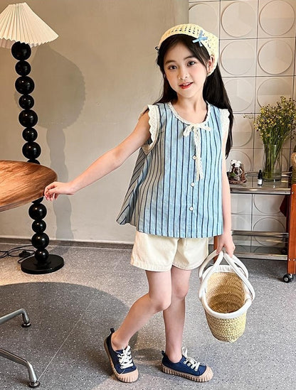 Korean Children's Clothes 2025 Top Elementary Student Girl Clothing Setup Girls From 8 12 Years Old Summer Sets Set Child Set