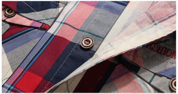 New Summer Men Short Sleeved Plaid Shirts Male Outdoor Multi Pockets Tooling Shirts Quality Man Cotton Loose Casual Cargo Shirts