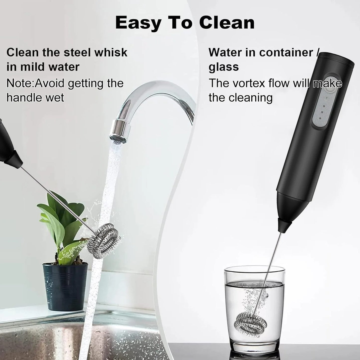 Handheld milk frother, coffee machine, portable egg beater, rechargeable 3-speed beverage jam machine, kitchen food mixer