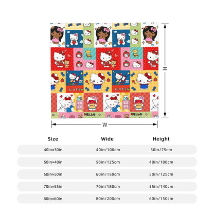 Hello Kitty Passeia de Bicicleta Pelúcia Cobertores Ótimas Mantas para Sofá Cama Sala de Estar 150*125cm Colcha