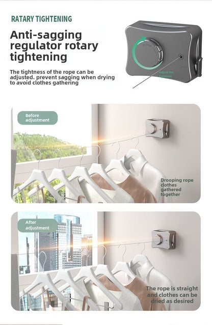 Invisible clothesline, indoor non perforated balcony, invisible retractable clothesline, bathroom clothesline, steel wire rope