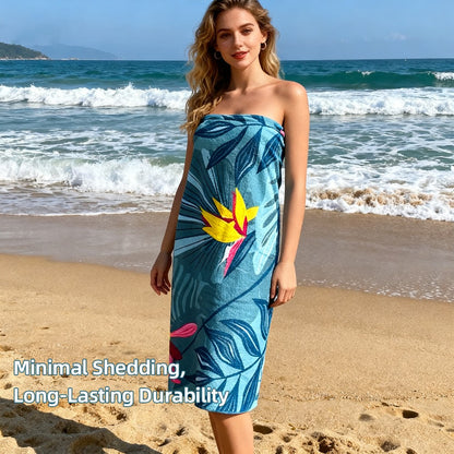 Women's Ultra-Soft Microfiber Bathrobe Towel - Lightweight Quick-Dry Absorbent Towel, Compact Versatile for Bathroom.