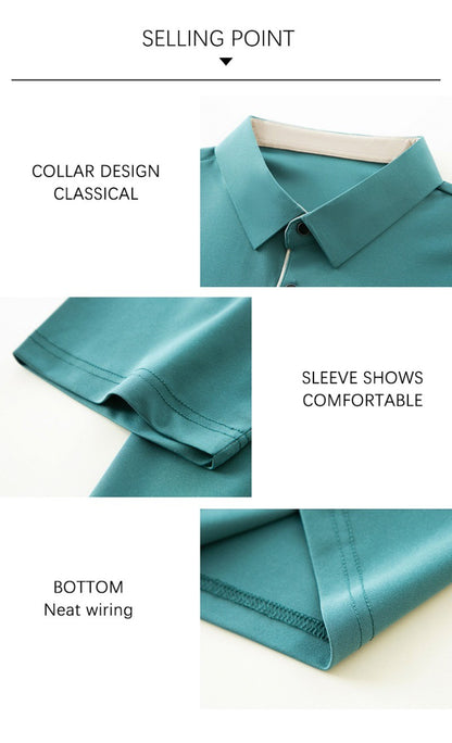 BROWON New Collection 2025 Golf Shirts Mens Short Sleeve Solid Color Turn Down Collar Business Plain Shirt for Man