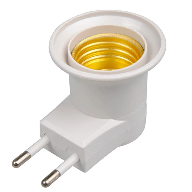 E27 EU Plug Lamp Base Light Bulb Base Socket Adapter Converter 250V 6A White Night Light With Power On Off Control Switch