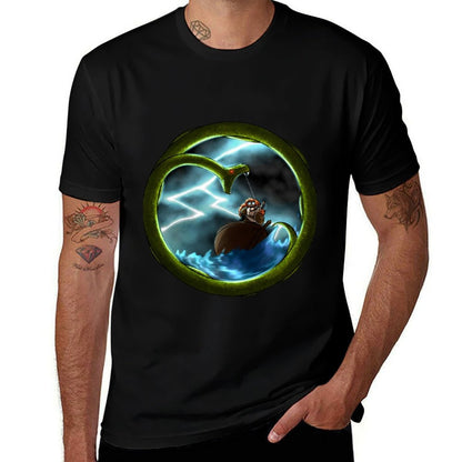 Thor vs Jormungandr T-Shirt t shirt man plain man t shirt heavy cotton T-Shirt