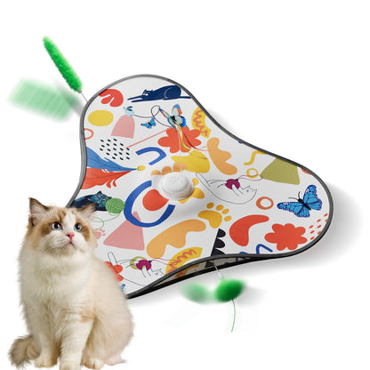 Borboleta Brinquedos de Gato Interativo Esconde-Esconde Brinquedo de Gato com Som de Animal Movimento Ativado Penas Ocultas Brinquedo para Gatinho