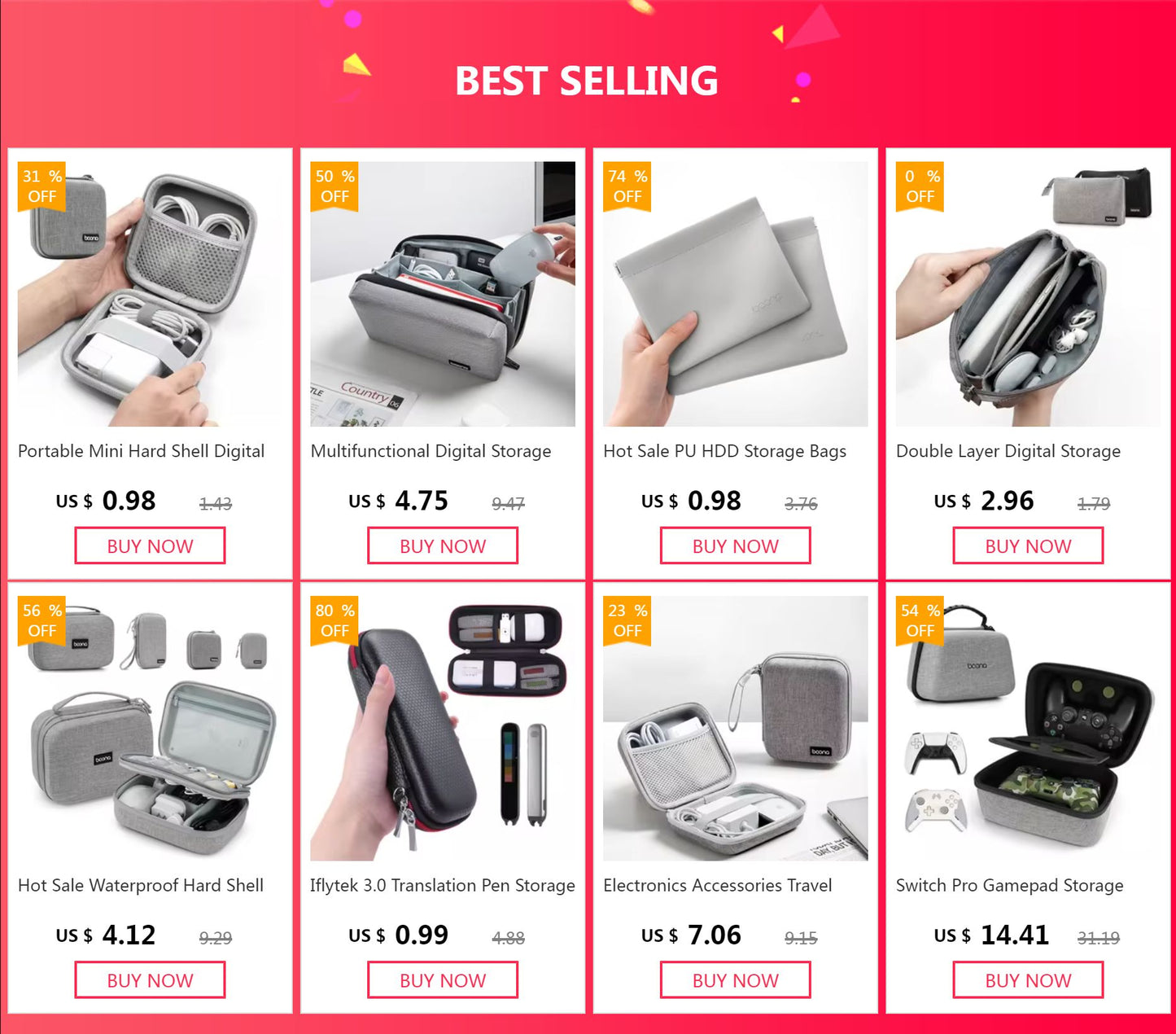 Hot Sale Waterproof Hard Shell Digital Gadgets Storage Bag Travel Organizer for Electronics Accessories HDD Earphone Storage Box