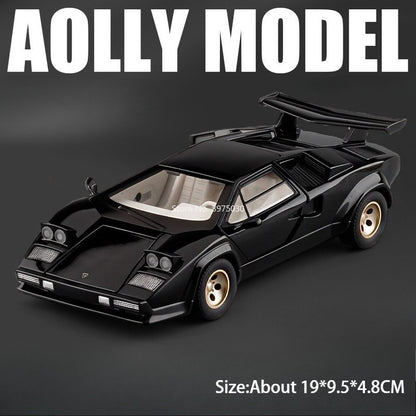 1:24 Lambor Countach LP500S Models Cars Toy Alloy Diecast Doors Opened Supercar with Pull Back Miniature Vehicle Kids Best Gifts