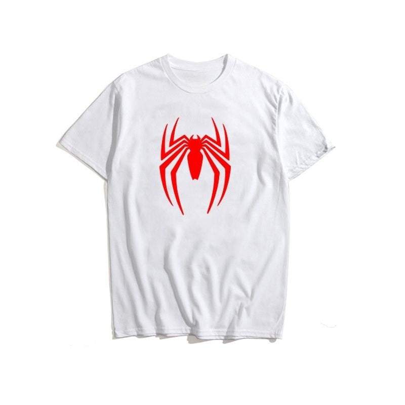 Latest Marvel Spider-Man Logo Loose Hip Hop Cotton Short Sleeve Marvel Movie Peripheral Summer T-Shirt Men