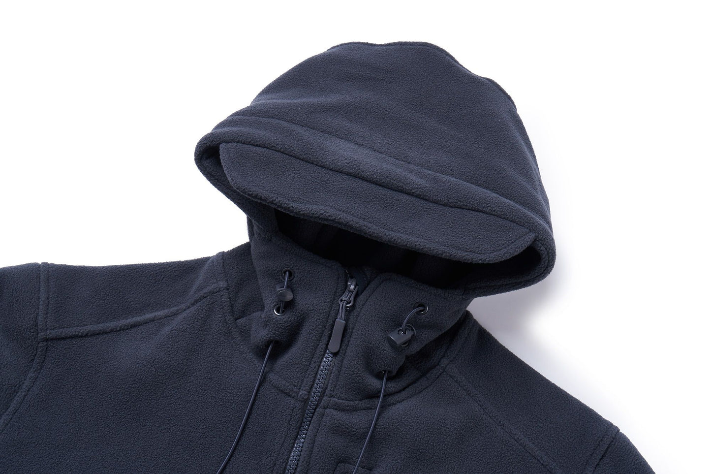 TACVASEN Spring Winter Fleece Jacket With Hoodie Mens Hooded Fleece Jacket Full-Zip Up Outdoor Windproof Hooded Warm Work Coat