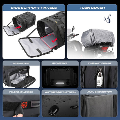 Motorcycle Tail Bag Waterproof 20L-60L Expandable Back Seat Saddle Bag Luggage Pannier Motorcycle Accessories Rider Backpack