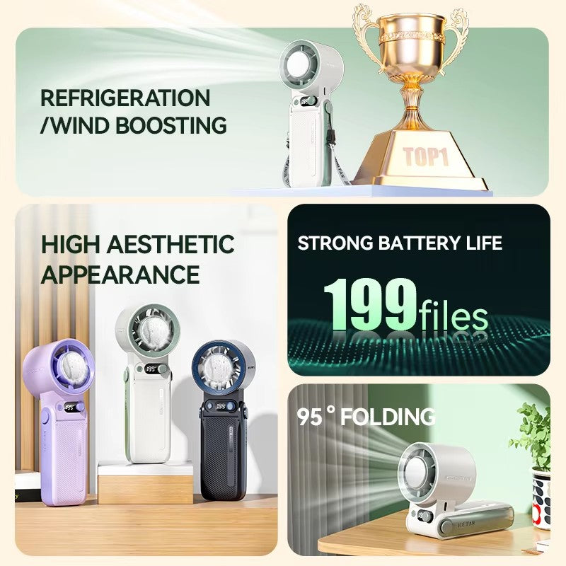 Handheld Turbo Fan, 199 Speed Settings, USB Cooling, Long Battery Life, Quiet And Portable For Outdoor