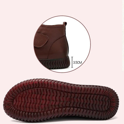 2024 New Women's Leather Ankle Furry Boots Thick Bottom Plush Shoes Women Winter Warm Fur Boot Female Fashion Footwear