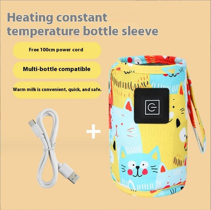 Cartoon Warm Milk Cover Three-level Heating Constant Temperature Bottle Cover Portable Universal Baby Bottle Insulation Cover