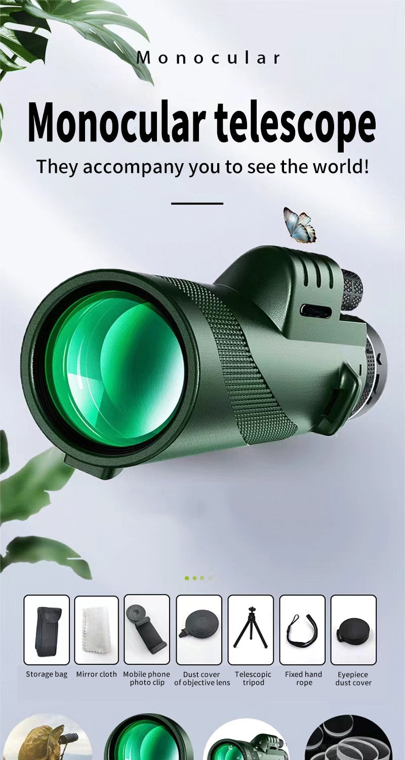 Telescópio 80x100 Portátil Zoom HD 5000M Dobrável de Longa Distância Mini Telescópio Potente para Caça Esportes Acampamento ao Ar Livre Viagens