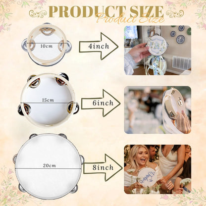 50-180Pcs Wedding Tambourine Drums for Adults Hand Drum Noise Makers Tambourine for Church Wedding Party Favor 4/6/8IN