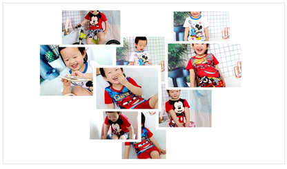 Hot Summer Pyjamas Suit Pink Minnie kids Sleepwear Boys Pijamas Cotton Nightwear Clothes Pajamas Sets