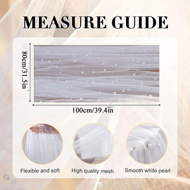 Pearl Tablecloth Wedding Lace Tablecloth Chiffon Tulle Table Cover Wedding Decoration Bridal Veil Party Flower Packaging