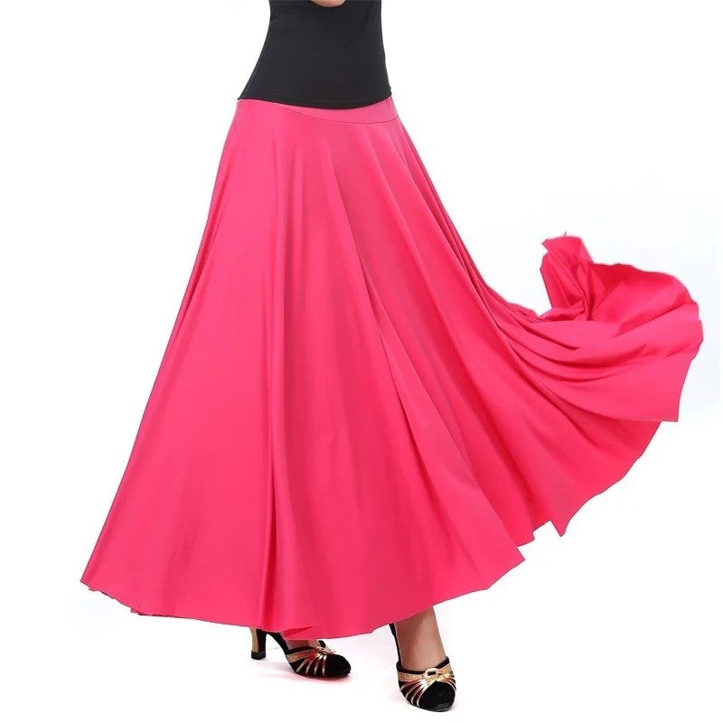 Plus Size Elegant Plus Size Women's Long Dress For Dancing And Commuting Stylish Square Dance Skirt With Wide Hemline For Soc...