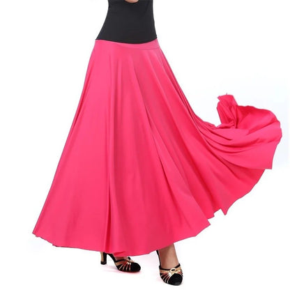 Plus Size Elegant Plus Size Women's Long Dress For Dancing And Commuting Stylish Square Dance Skirt With Wide Hemline For Soc...