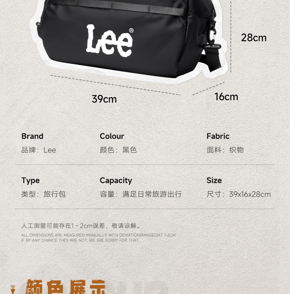 LEE Business Fitness Travel Bag Large-Capacity Shoulder Bag Men Women Duffle Bag Waterproof Oxford Leisure Traveling Sports Use