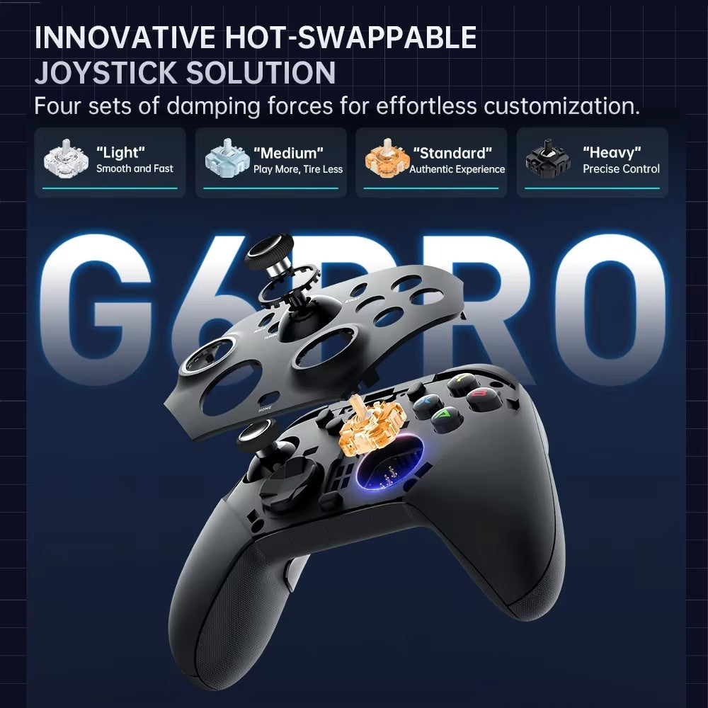 G6 Pro Tri Mode Gamepad Wireless Controller for PC Nintendo Switch 2 Hall Effect Joystick Polling Rate MACHENIKE Game Controller