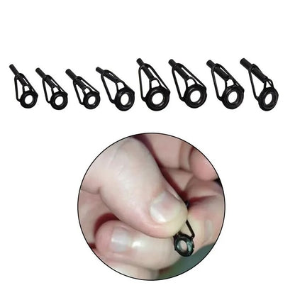 Guia de Ponta de Vara de Pesca em Aço Inoxidável Anel de Porcelana 8pçs DIY Acessórios de Reparo de Ponta de Vara de Pesca Equipamento de Pesca Pesca