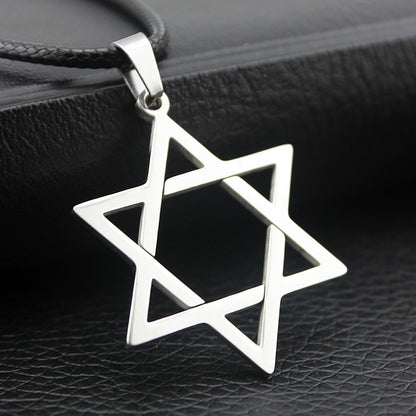 1pc Stainless Steel David Star Pendant Necklace Punk Rock Hip Hop Unisex Jewelry Geometric Hexagram Design rendy Gift
