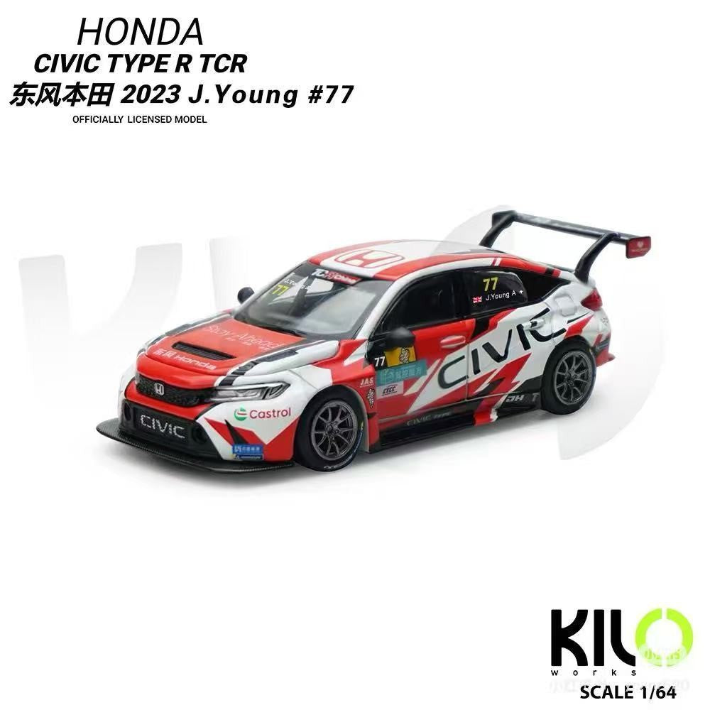 Novidade em Estoque Kilo Works 1:64 Honda Civic Type R Tcr 2025 Apa Xpo Exhibition Edição Limitada Modelos em Miniatura de Liga Fundida Brinquedos