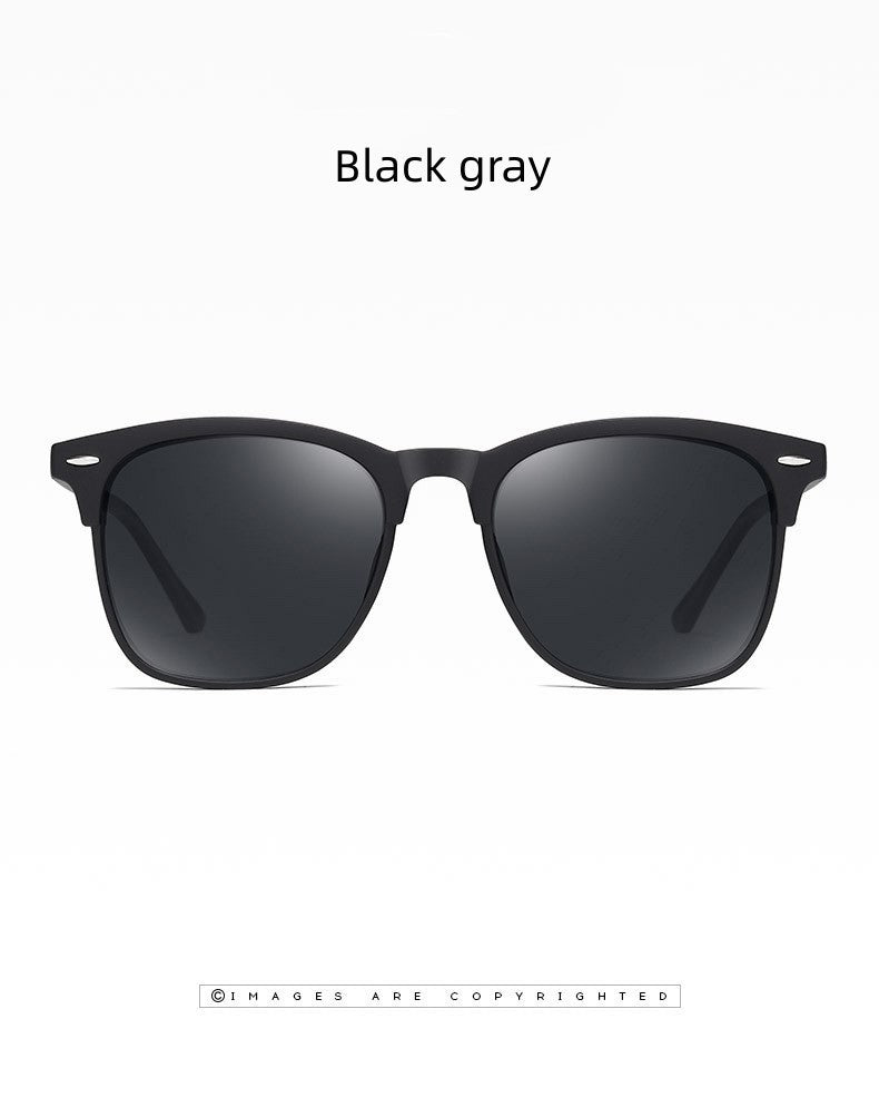 New Polarized Sunglasses Women Black Plastic Full Frame Square Sun Glasses Men Out Door Sun Eyewear Fashionable Eyeglass Uv400