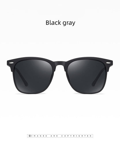 New Polarized Sunglasses Women Black Plastic Full Frame Square Sun Glasses Men Out Door Sun Eyewear Fashionable Eyeglass Uv400