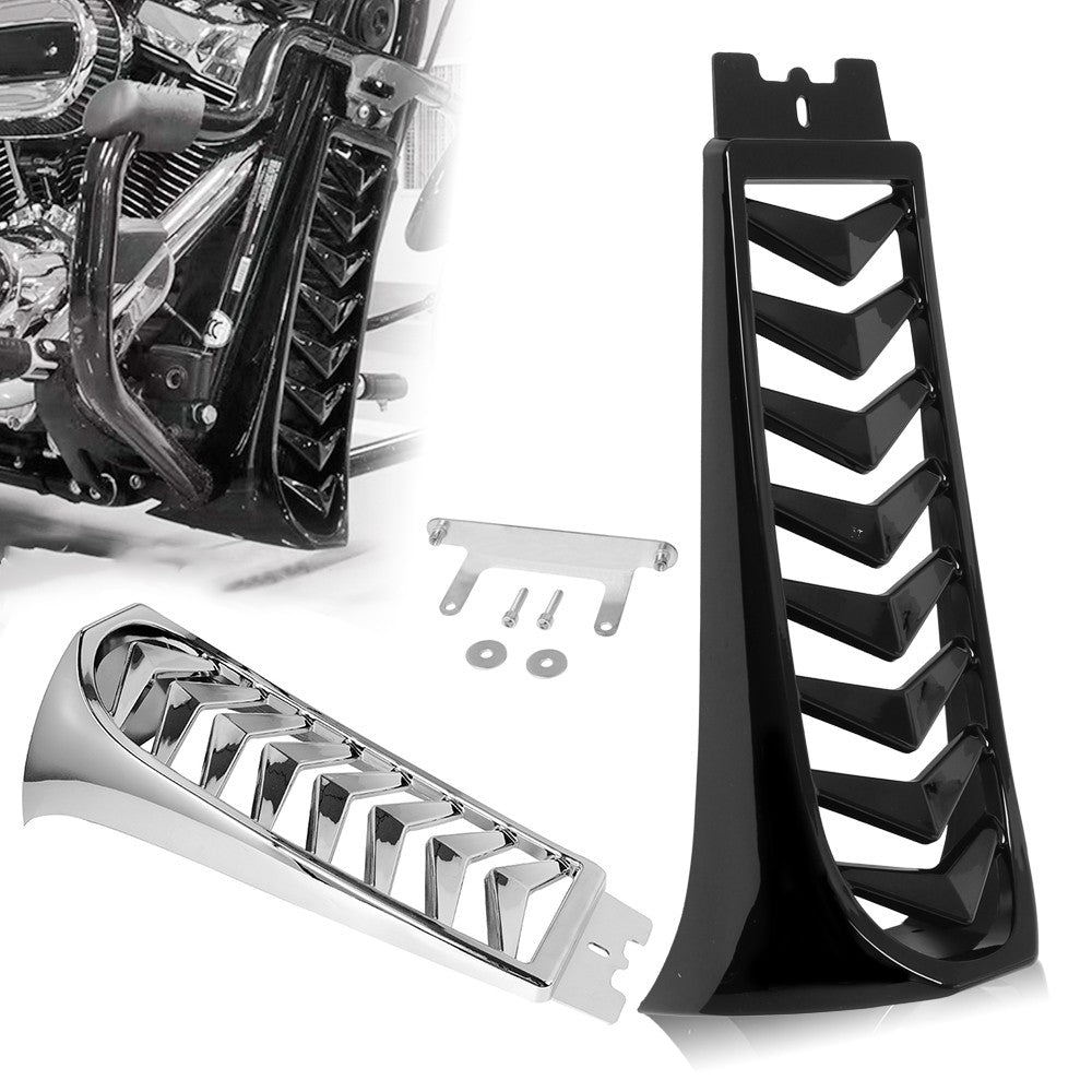 Tampa Frontal Inferior do Radiador ABS da Motocicleta Carenagem de Queixo Spoiler Cromado/Preto para Harley Softail Street Bob Breakout