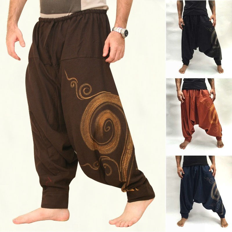 Men's Hippie Yoga Harem Pants Casual Elastic Waist Baggy Men Baggy Hippie Boho Gypsy Aladdin Hippie Boho Aladdin Alibaba Harem