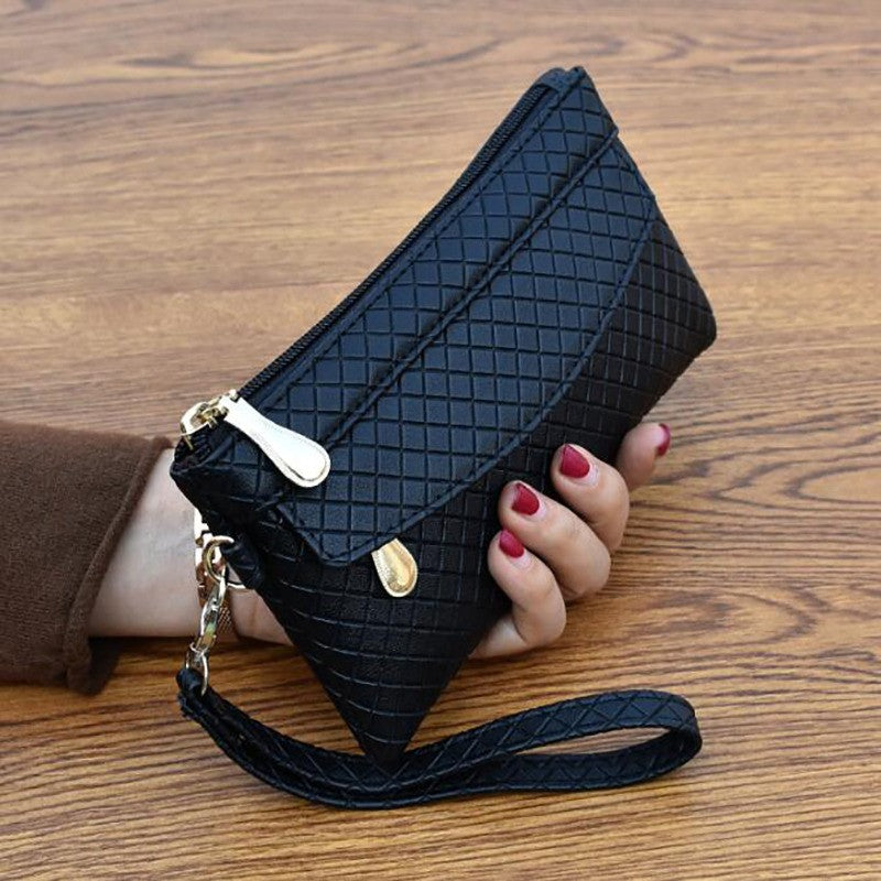Bag Women 2023 New Simple Women's Clutch Bag Korean Version Embossed Plaid Small Bag Coin Purse Card Bags