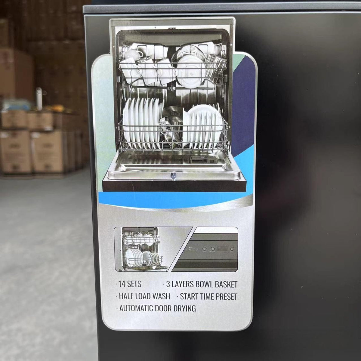Portable Mini Dishwasher 14 Sets Automatic Desktop Countertop Washing Machine Smart Glass Home Kitchen Appliance Industrial