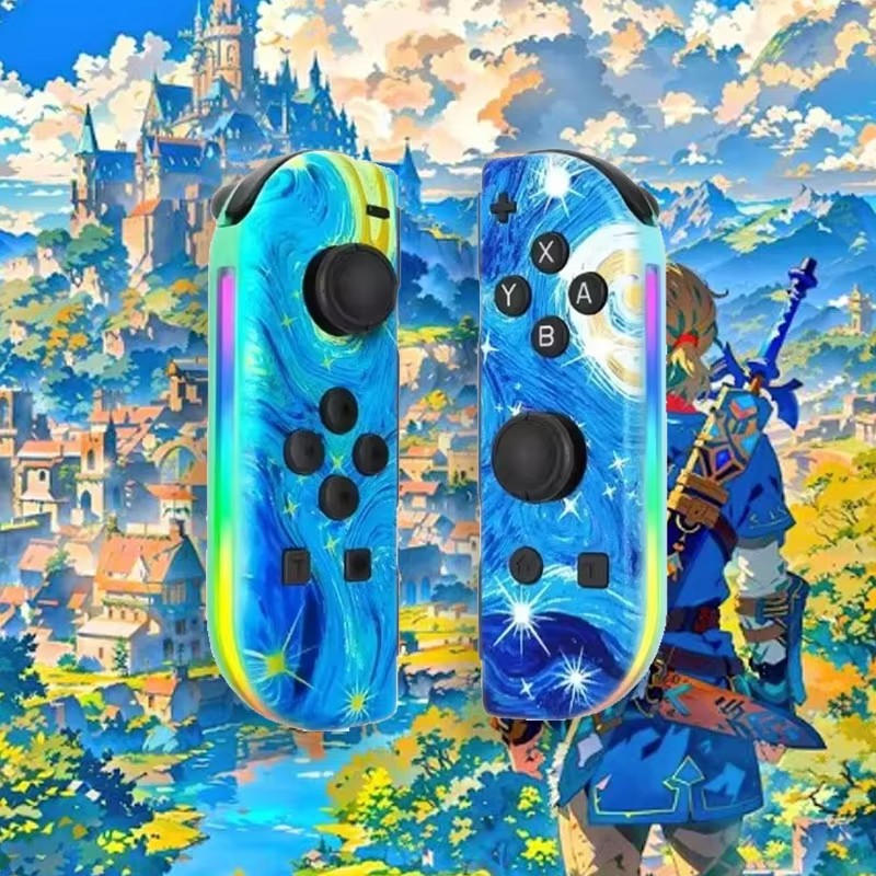 RGB LED Left & Right Joypad for NS Switch Controller BT 5.2 Joy-Con Gamepads Joystick with Dual Vibration for Switch/Lite/Oled