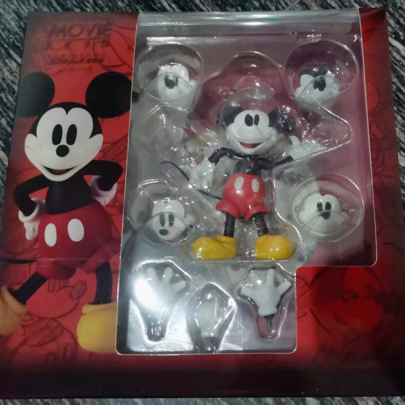 Action Figure do Mickey Mouse de Anime de 11cm, Versão Colorida, Réplica em Preto e Branco, Mobilidade Articular, Modelo de Mesa, Enfeites, Brinquedo, Presente para Crianças