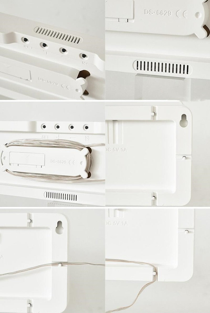 Large Digital Wall Clock Temp Date Week Display Remote Control Power Off Memory Table Clock Wall-mounted Dual Alarms LED Clocks