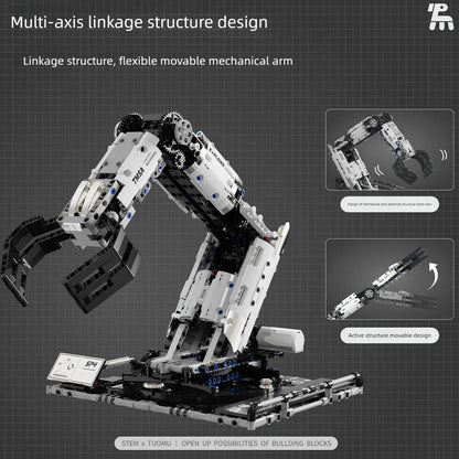 Brinquedo de Controle Remoto Programável com Blocos de Construção de Braço Robótico STEM Aprendizagem Cultivo do interesse em engenharia mecânica