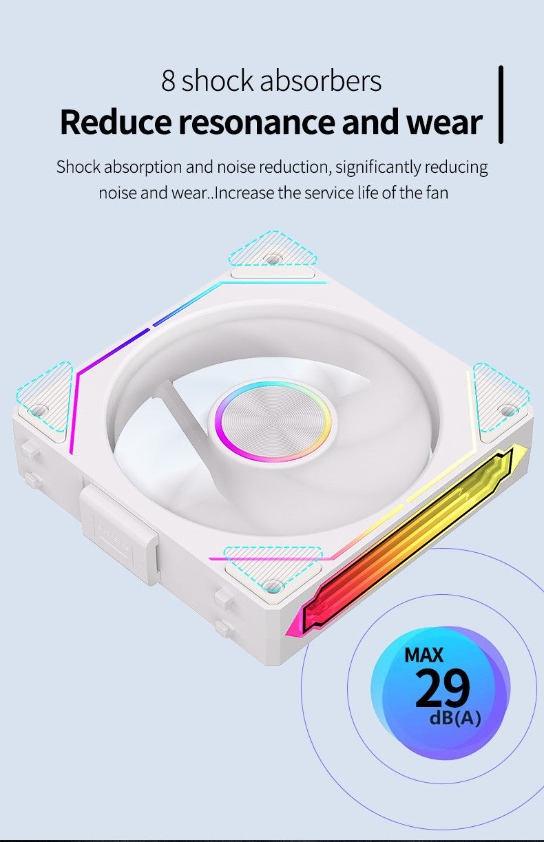 TEUCER DL-2 ARGB PC Fan 3-in-1 Case Fan Compatible with 240 360 Water Cooling Radiator Wireless Cooling Fan Kit