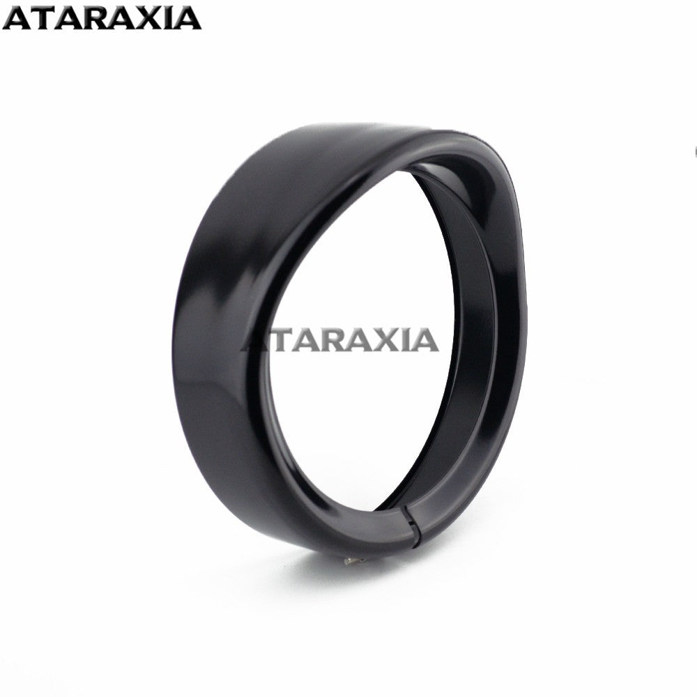 5.75" 4.5" 7inch Farol de neblina para motocicleta, viseira, moldura do farol, anel de acabamento, capa de farol de LED para Harley Softail Fat Boy