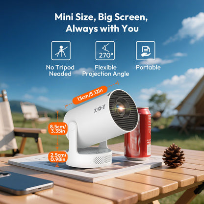 XGODY 4K 1080p LED Projector with 12000 Lumen Brightness, WiFi 6 Bluetooth 5.0 Portable Home Theater System for entertainment