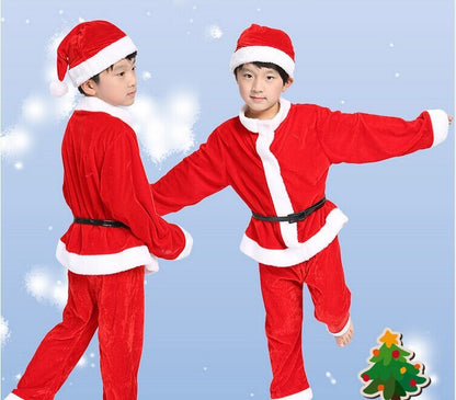 Christmas Baby Santa Claus Cosplay Costume Baby Boys Girls 3/4 Sleeve Clothes Toddler Kids Dress Children Clothing for 1-8 Years