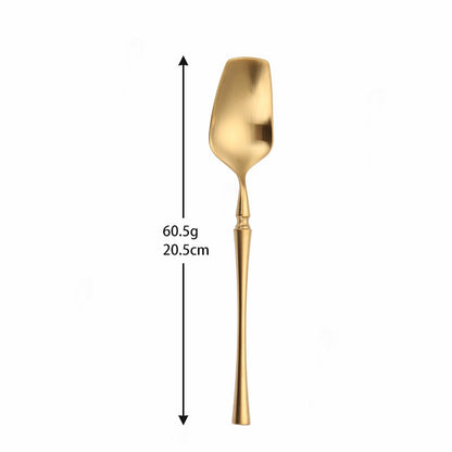 Conjunto de Talheres Matte Dourado Garfos Colheres Facas Conjunto de Talheres Aço Inoxidável Dourado Prata com Garfo de Bolo