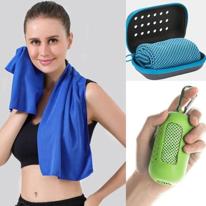 Mini Quick Dry Fitness Cool Towel With Towel Silicone Bag Microfiber Sports Quick Dry Cool Towel Portable Quick Drying Towel