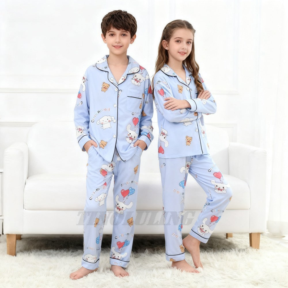 2025 New Baby Cotton Two-piece Set Home Clothes Children Pijama Boys Girls Cartoon Pajamas Set Kids Long T-shirt + Pants Outfits