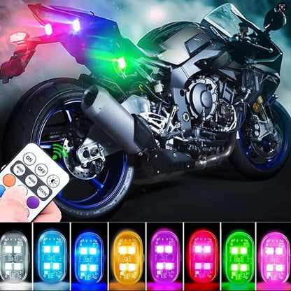 2/4/6pcs Wireless Remote Control LED Strobe Light for Car Auto Motorcycle Bike Drone Scooter Anti-collision Warning Lamp Flash