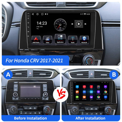 Para Honda CRV CR-V 2017-2021 CarPlay Android 14.0 Aparelho de Som Automotivo Rádio GPS Navegação Bluetooth WiFi 2+32GB Unidade Principal SWC ASP FM/RDS