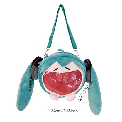 Bolsa de Ombro Hatsune Nova Mochila Fofa Anime Menina Pelúcia Desenho Animado Kawaii Mochila Escolar Bolsa Infantil Presentes Brinquedos